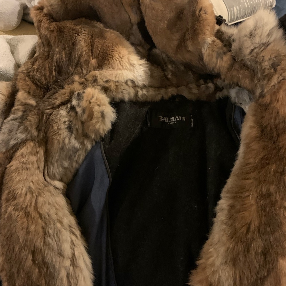Balmain Trench coat Real Rabbit Fur